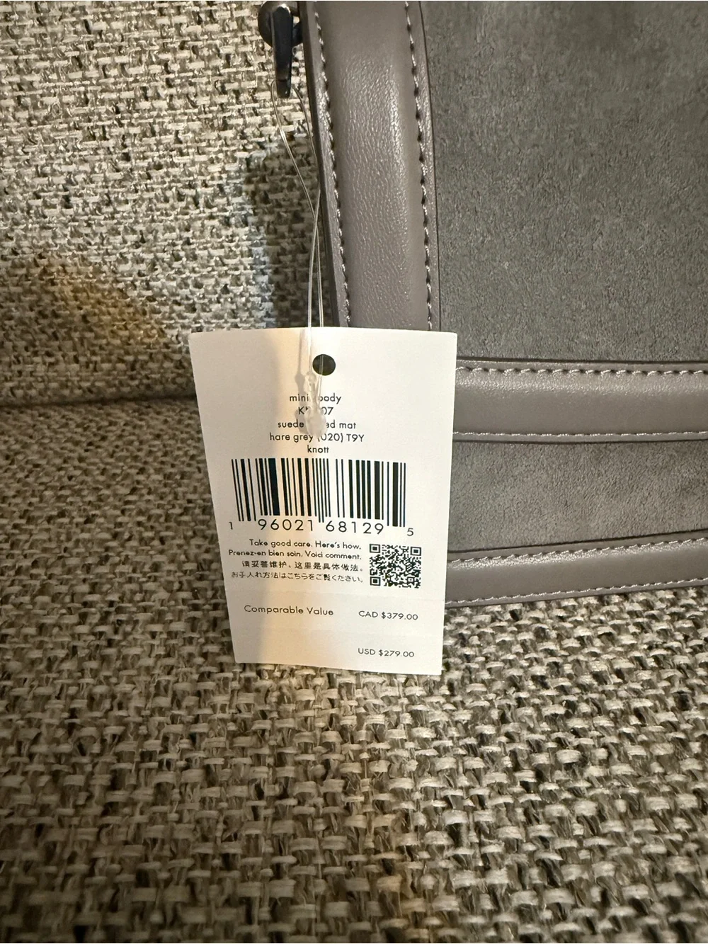 kate spade Gray Suede & Leather Flap Crossbody
